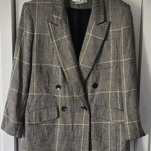Spiegel Checkered Blazer - Black, Gray, Red, Yellow Vintage